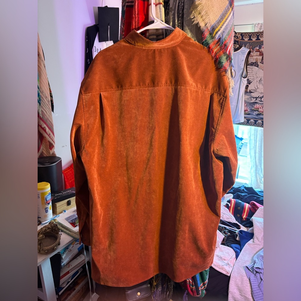 Rust Orange Button-Up Shirt - Picture 3 of 3